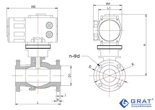 SS Penguat Listrik Buktinya Ledakan DN50 Flanged Floating Ball Valve Actuator 1