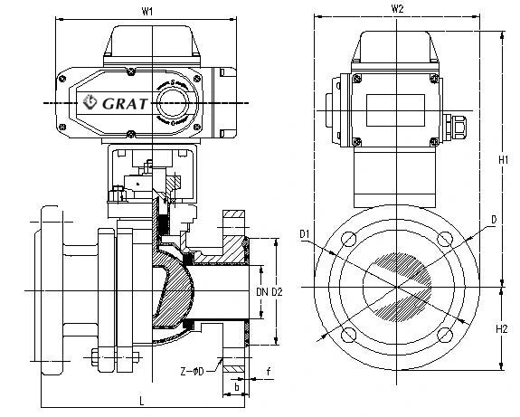 Full Liner Keramik Flanged Motorized Ball Valve Untuk Air Limbah Asam 1