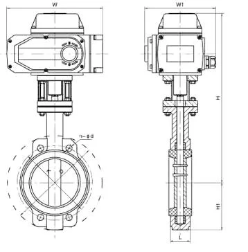 Fluorine Center Sealing Electric Flange Connection Butterfly Valve AC220V Standar DIN 1