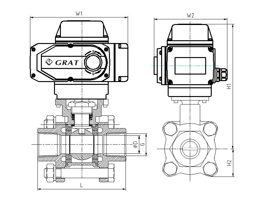 ISO Disetujui DN25 Listrik Aktif Bal Katup 1 Inci Baja Rust Ball Valve 1