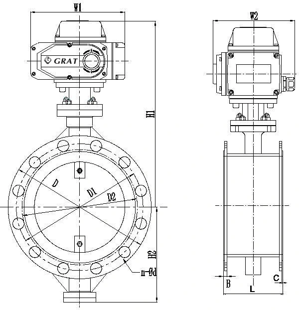 Klep Kupu-kupu Ventilasi Baja Rinsing Listrik Untuk Teknik Lingkungan 1