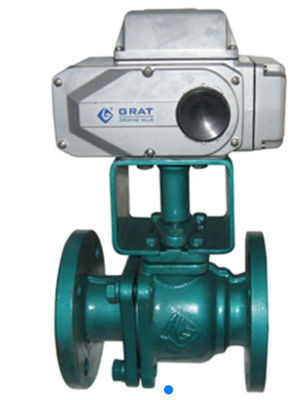 Anti korosi katup bola fluorin listrik Dn15 - Dn250 katup bola bermotor listrik