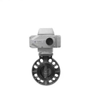 Ventil Kupu-kupu Listrik UPVC Dn50 - Dn300 Sambungan flange Wafer