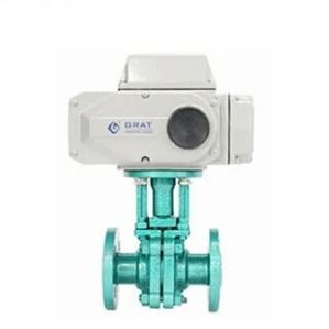 Dn15 katup bola fluorine dengan aktuator listrik