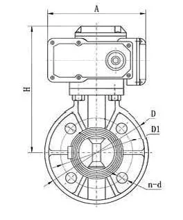 Ventil Kupu-kupu Listrik UPVC Dn50 - Dn300 Sambungan flange Wafer 1
