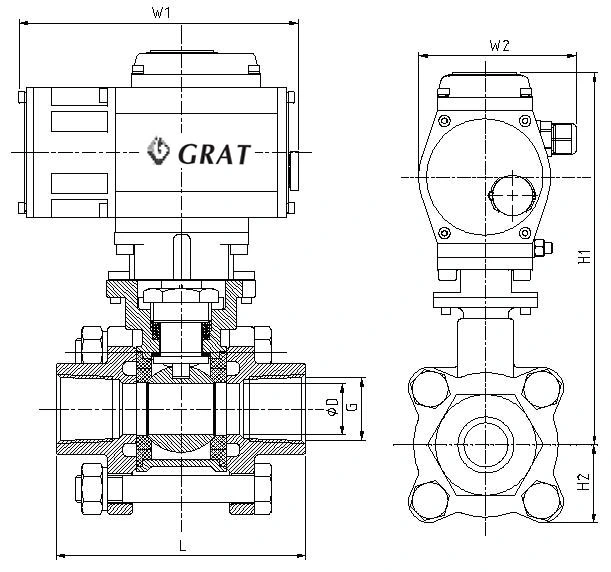 Stainless Steel Flanges Connection Miniature Electric Ball Valve 0