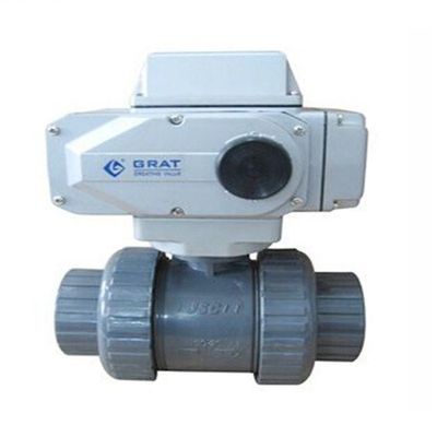 IP67 Katup Bola UPVC Tipe V Katup Bola Aksi Listrik Standar DIN