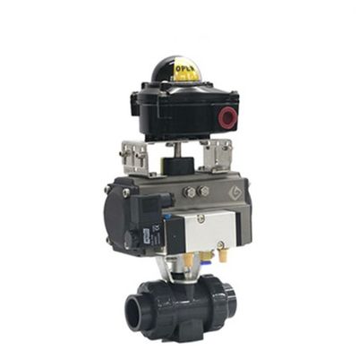 Gagal Tutup UPVC On Off Pneumatic Ball Valve Untuk Acid Alkali Korosif Cairan