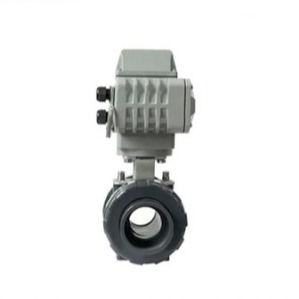 2 Way Full Port UPVC Electric Ball Valve Motor Dioperasikan Plastik True Union Ball Valve