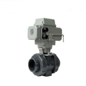 Dn32 Katup Bola Listrik UPVC IP67 AC220V DC24V Aktuator Listrik Katup Bola PVC